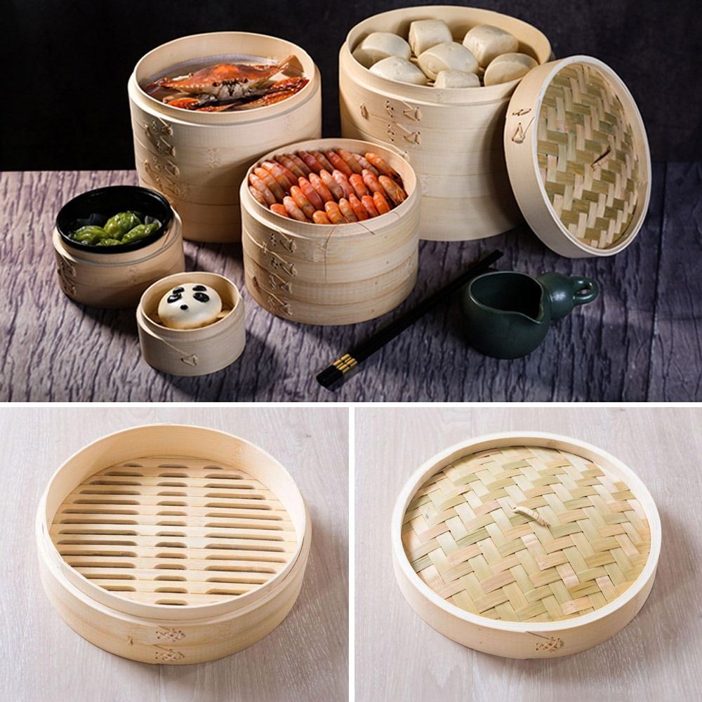 Bao Steamer Bamboo - Chinese Stoomboot Bamboe Stoomboot met Dimsum