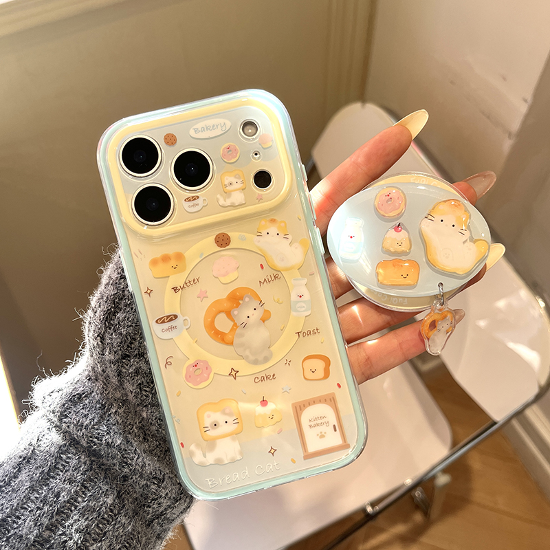 Taco Stand Holder - Kawaii Cartoon Brood Kat Magnetische Telefoon