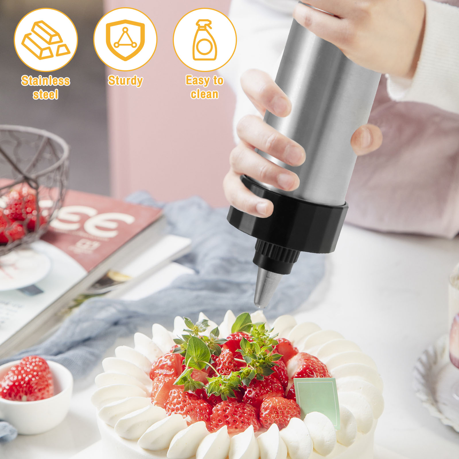 Cookie Press Gun Kit Rvs Handl - Churros Maker Gun recensie en prijs